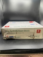 Schneider Blue Vinyl Synthetic Exam Gloves, Small, Case of 1000, VSFB3001