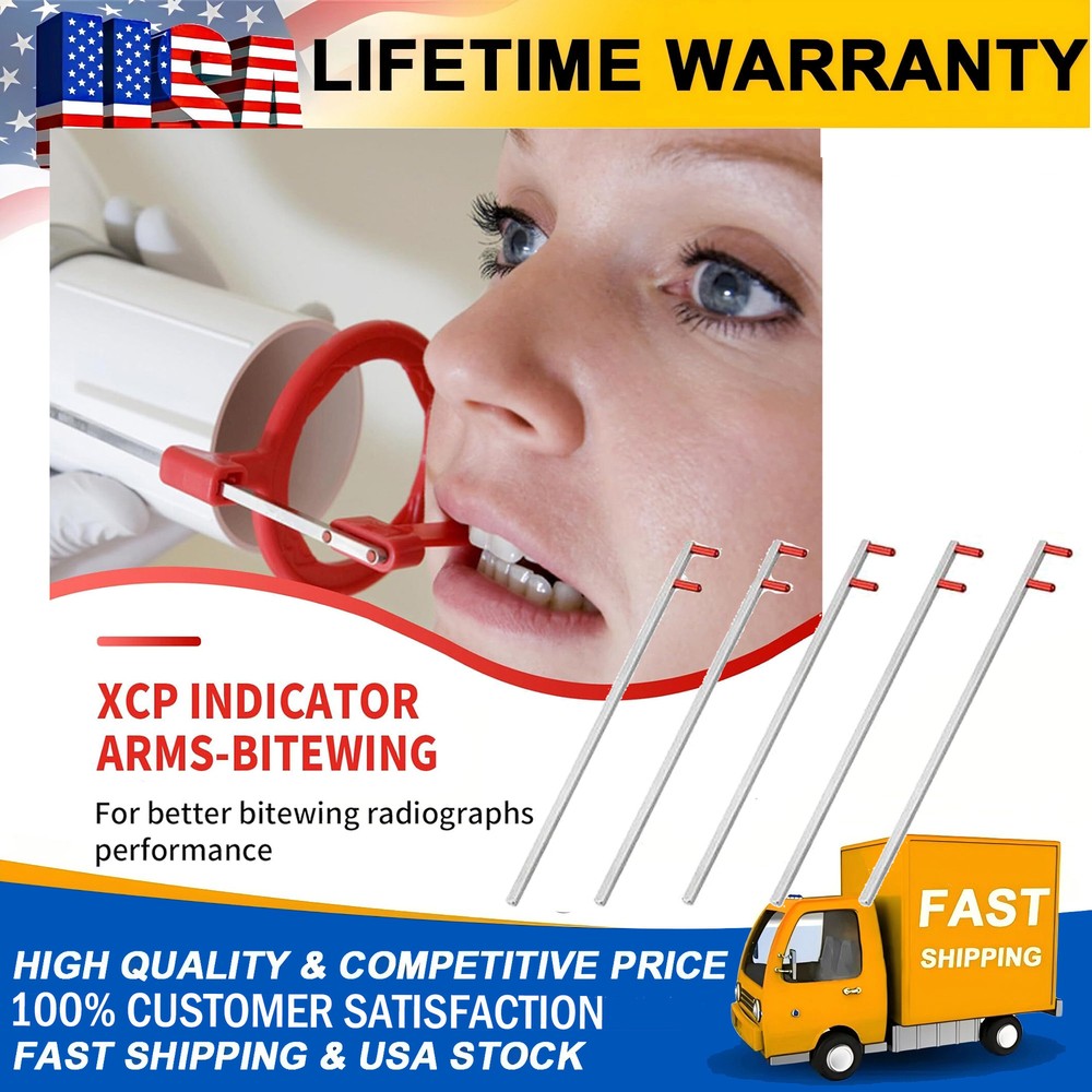 5Pcs Bitewing X-ray Aiming Arm – Color Coded Rinn XCP Style Red Positioning Arm