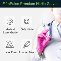 Comfortable Powder-Free Fuchsia Nitrile Gloves – 50 Disposable Medical Gloves