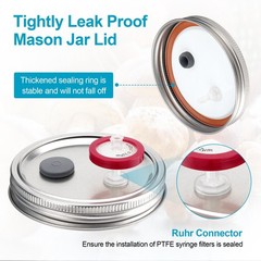 12x Wide Mouth Mushroom Liquid Culture Lid,Split-Type Mason Jar Lid with 0.22Um
