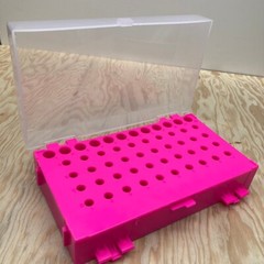 Dual Sided Vial Microtube Tube Tray Rack Holder – Reversible Cover – Purple