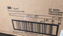 Case of 440 3M Aura 9205+ N95 NIOSH Approved Particulate Respirator Masks