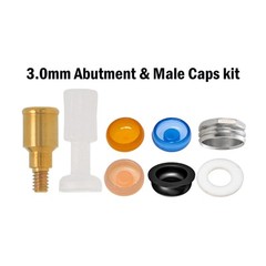 Locator Abutment &Male Cap Inserts Set For Zimmer TSV 3.5/4.5 Adin Mis-M4 ABT
