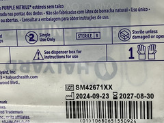 Halyard Purple Nitrile STERILE Exam Gloves 55092 MEDIUM EXP 2027 Lot of 12