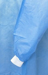 Disposable Isolation Gown SMS Knit Cuff Medical/Dental, 30gsm, Blue,50/100pcs