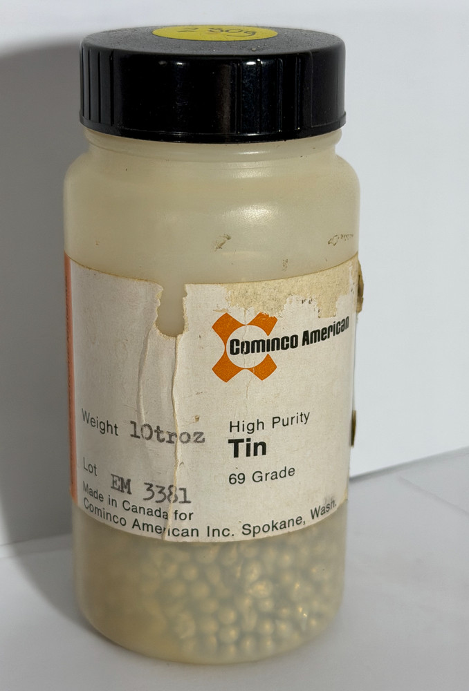 Tin Metal, Ultra pure, shot, 99.9999%, (approx. 280 grams)