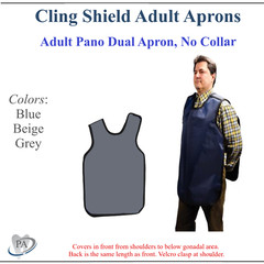 Dual X-Ray Apron Cling Shield Lead-Lined Adult Pano No Collar 3mm Medical Dental