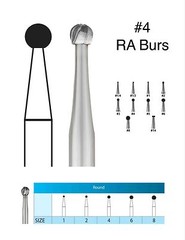 RA #4 round carbide bur for slow speed latch type #4 RA bur