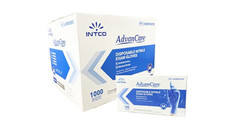 Case of Advancare powder free blue nitrile examination gloves 3.3mil (10 boxes)