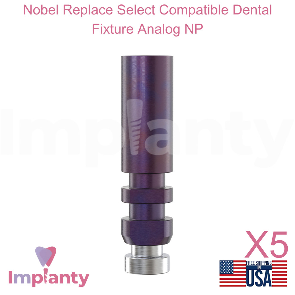 5x Dental Fixture Analog Ø3.5mm Fuchsia Compatible Nobel Replace Select Replica
