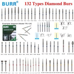 5-100pc SANDENT Diamond Burs For High Speed Handpiece Friction Grip 1.6mm