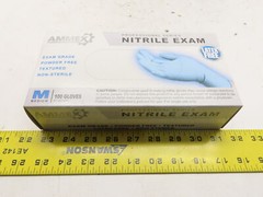Ammex APFN46100 Exam Blue Nitrile Gloves Sz Medium (Case of 1000)10 boxes of 100