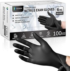 Black Disposable Nitrile Gloves, 6Mil 100 Pcs Food Safe Cooking Gloves Latex …