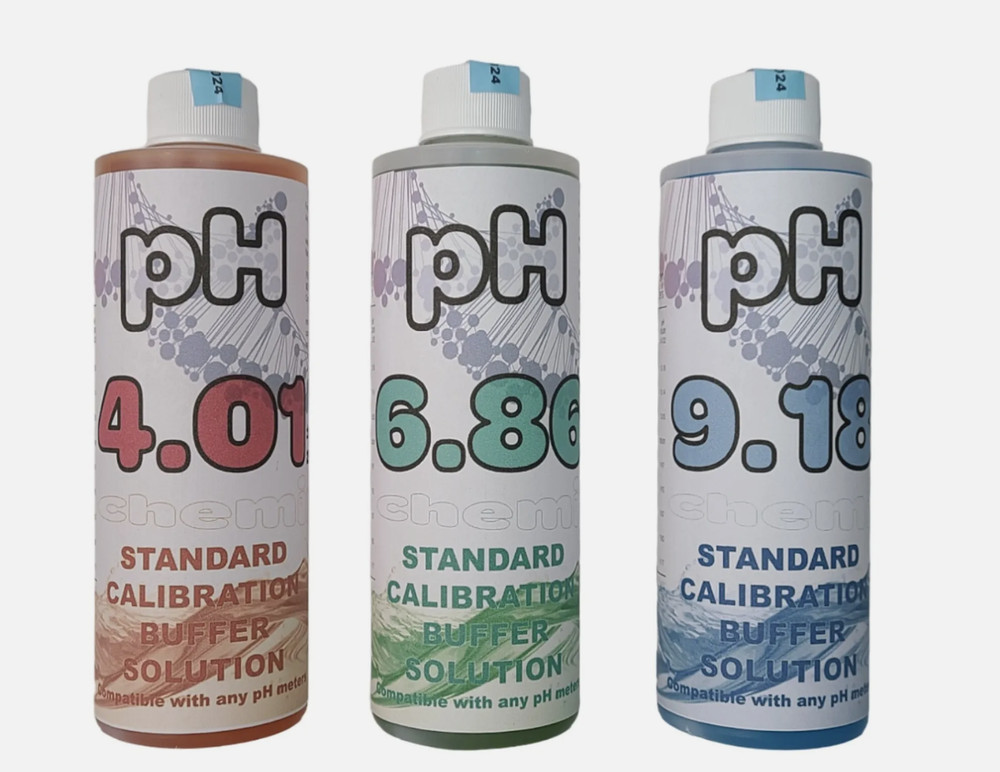 pH Buffer Calibration Kit 3-Pack: 250 mL (8 fl oz) Each of pH 4.01, 6.86, 9.18