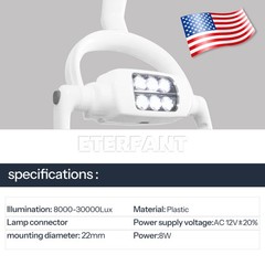 Dental 8W/9W 6 LED Shadowless Oral Lamp/3.5X Surgical Headband Binocular Loupes