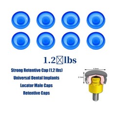 US 8PCS Dental Locator Overdenture Retention Caps & Metal Housing–PEEK Material