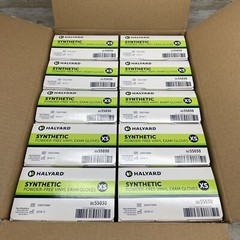 1 CASE Halyard Synthetic Vinyl Powder-Free Medical Exam Gloves Size X-SMALL