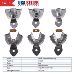 Metal Dental Impression Trays set Perforated Upper & Lower Denture Edentulous