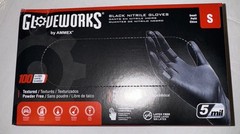 Gloveworks GPNB42100 Black Disposable Nitrile Gloves 5 Mil Size: Small (100 CT)
