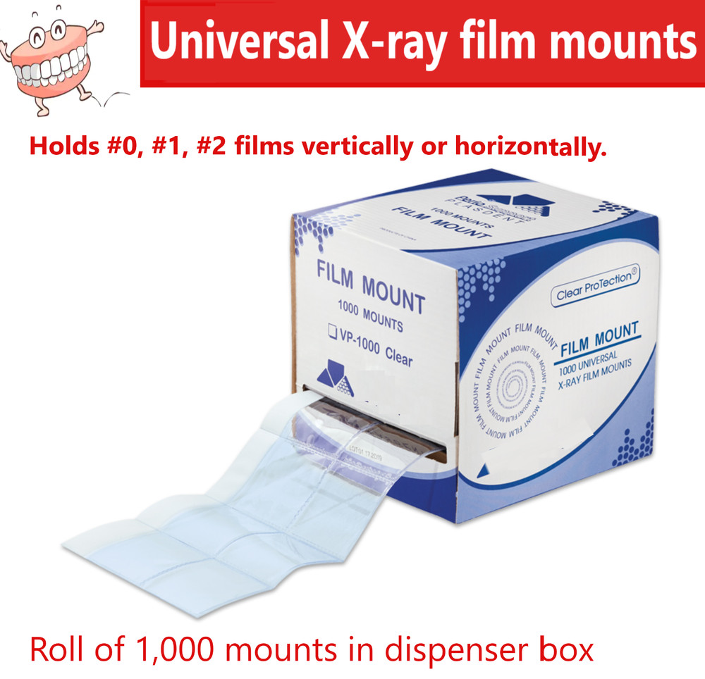 Dental Universal Film Mounts Clear Pocket Plastic with White Space (1000pcs/box)