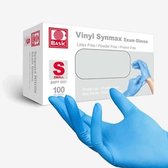 Disposable Vinyl Gloves, Food Safe, Latex-Free Powder-Free Blue Plastic Gloves
