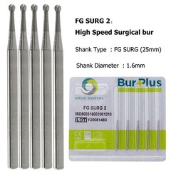 Wave Dental Round Surgical Bur 2 4 6 8 1/4 Long SL FGOS Carbide 25mm High Speed