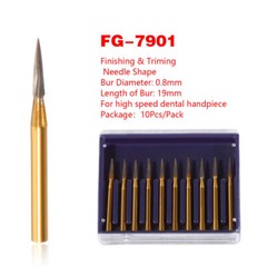 10 Pcs Dental Tungsten Carbide Trimming & Finishing Burs Drill Smooth FG 7901
