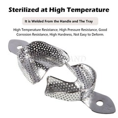 Dental Impression Trays Stainless Steel Perforated 6PC Upper+Lower S/M/L SKYSEA