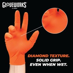8 Mil Orange Nitrile Disposable Gloves Heavy Duty Industrial RDT for Mechanic…