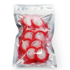 100pcs PTFE No-Sterile Syringe Filters 25mm 0.45μm Hydrophilic HPLC Wheel Red US