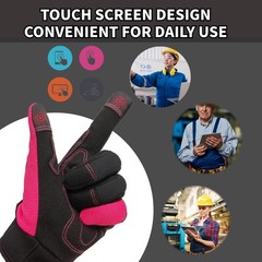 Savjob 2 Pairs Utility Work Gloves For Menwomen Pink Medium