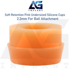 10 Pink Soft Undersized Silicone Caps 2.2mm Ball Attachment Dental Overdenture