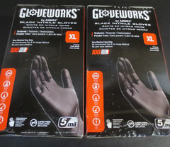 Gloveworks GPNB48100 Non-Sterile Gloves, XL, Nitrile, Powder-Free, Black