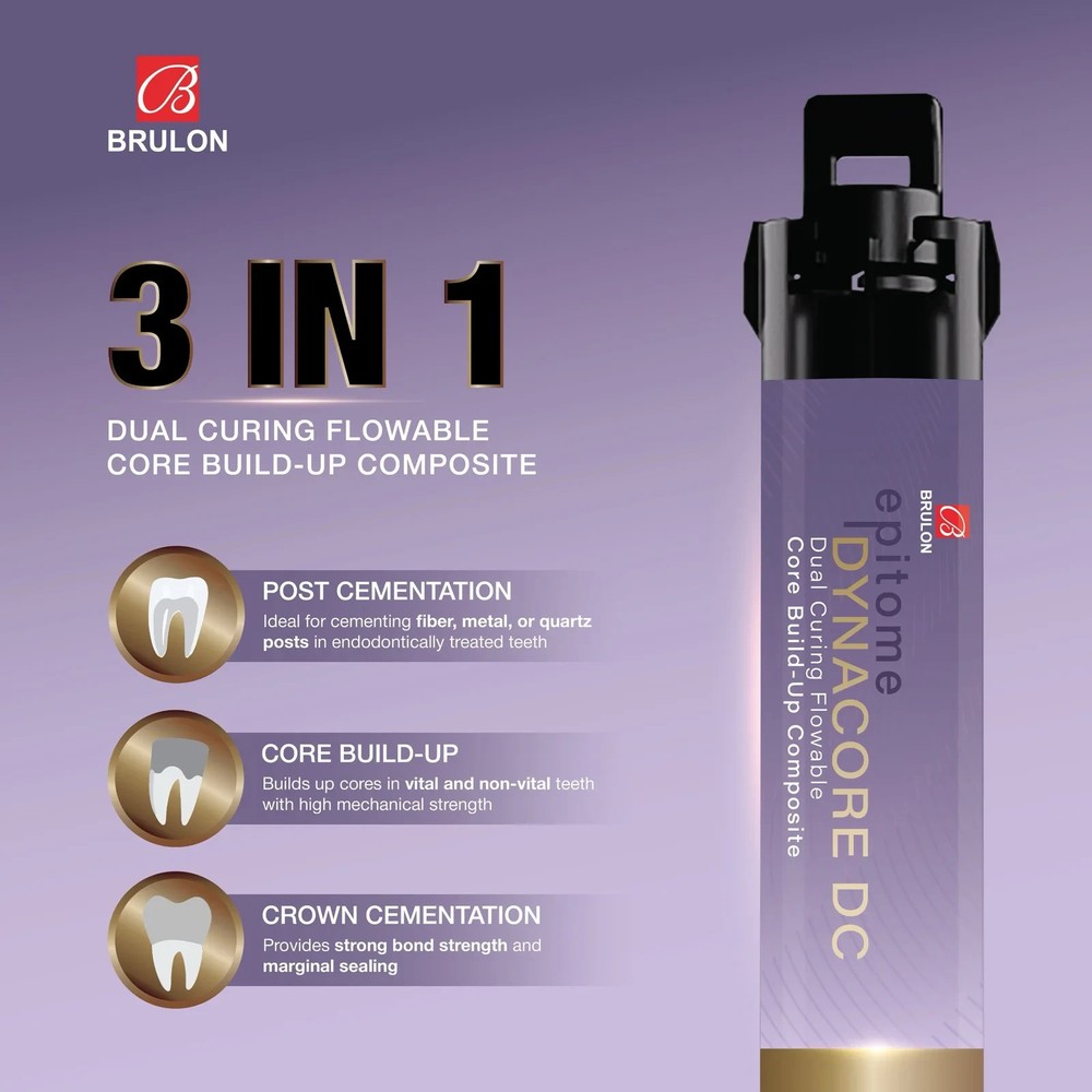 Dental Epitome DYNACORE DC Dual Curing Flowable Core Build up Cement 9gm Pack