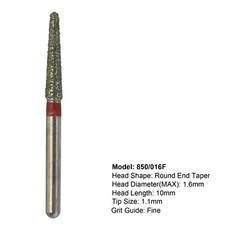 Diamond Dental Burs 850/016F High Speed FG Shank for Implant & Crown Prep 1.6mm