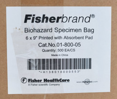 500/Case Fisherbrand 6×9 Biohazard Specimen Transport Bags Light Duty 01-800-05