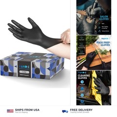 Black Nitrile Disposable Gloves -BBQ, Tattoo, Hair Dye, Cooking, Mechanic Glo…