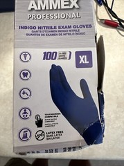 AMMEX Indigo Nitrile Disposable Exam/Medical Gloves 3 Mil Latex-Free, Box of 100