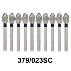 20Pcs Dental Diamond Bur FG Egg Football 379/023SC Super Coarse High Speed Black