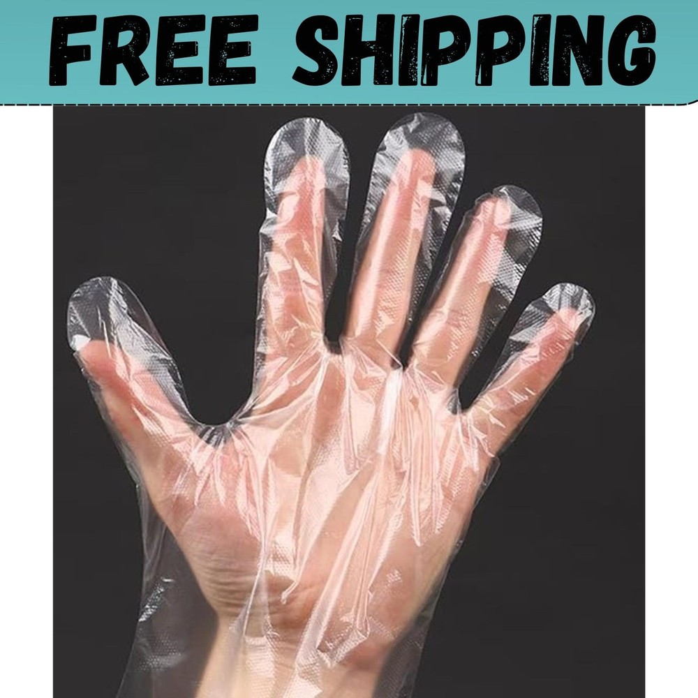 400 Count Disposable Poly Plastic Gloves for Cooking, Food Prep and Food Service