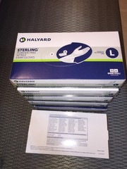 Halyard Sterling Powder-Free Nitrile Exam Gloves Grey Latex Large Of 100 45271