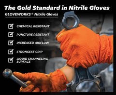 8 Mil Orange Nitrile Disposable Gloves Heavy Duty Industrial RDT for Mechanic…