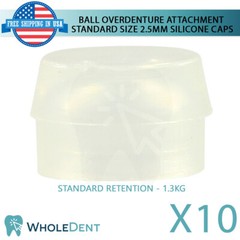 10x Standard Silicone Cap Ø2.5mm Ball Attachment Abut ment Dental Im plant
