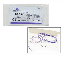 Dental Oral Surgical Suture Violet PGA 4-0 3/8 Reverse Cutting Suture