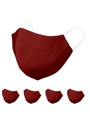 Pack of 5 Cotton – 3 Layered Mouth Cover Masks, Adjustable Earloops Anti Dust…