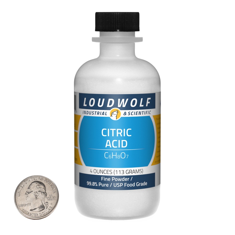 Citric Acid / 4 Ounce Bottle / 99.8% Pure USP Food Grade / Fine Powder / USA