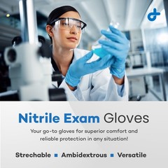 Dealmed Nitrile Exam Gloves, Sky Blue, Size Small, 100/Box