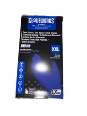 Ammex Gloveworks GWRBN49100 Blue Nitrile Powder Free Industrial Gloves, 6 Mil