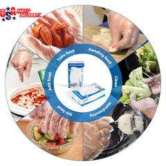 Food Prep Gloves Plastic Food Safe Gloves, Food Handling, One Size Fits Most Po