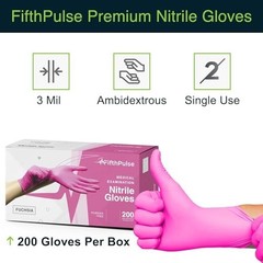 Fuchsia Hot Pink Nitrile Disposable Gloves – 3 Mil, Powder & Latex Free, Medical
